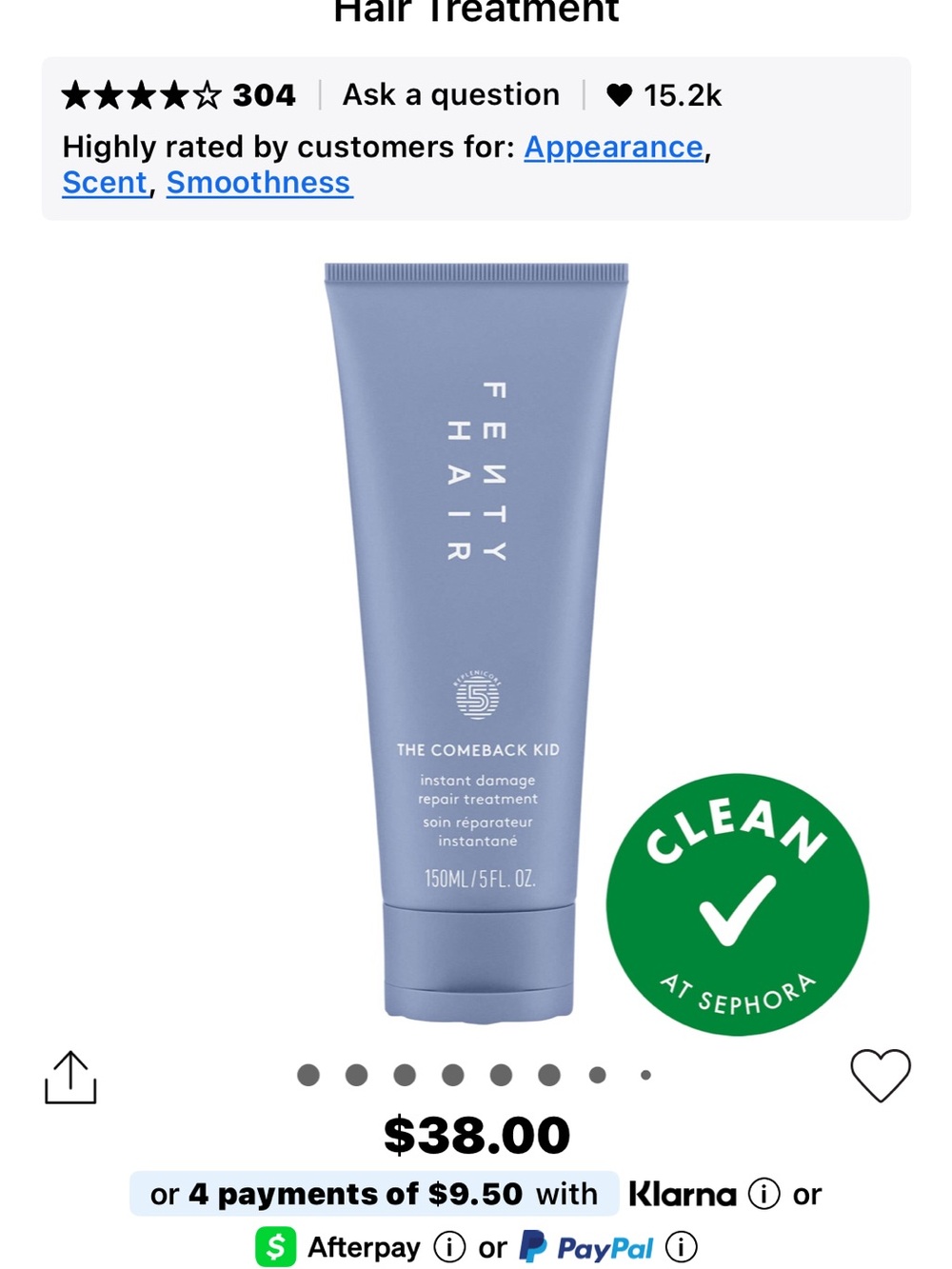 Fenty Hair The Comeback Kid Repair Treatment - Lavender Tube